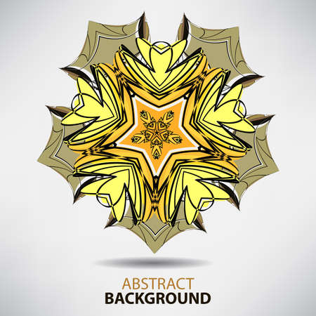 Abstract circular yellow pattern with space for textのイラスト素材