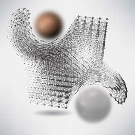 Abstract background with dots and lines on theme digital technology and scienceのイラスト素材