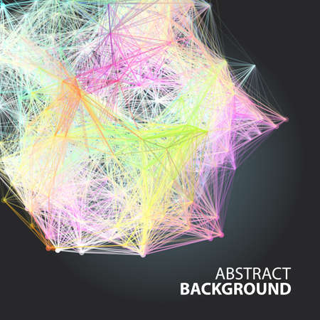 Abstract background with dots and lines on theme digital technology and internetのイラスト素材