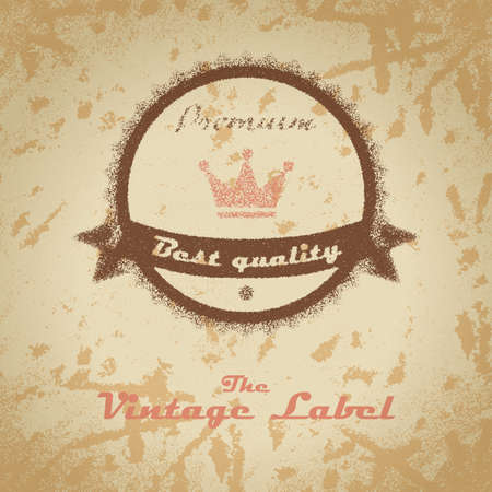 Vintage shopping heraldic label on faded paperのイラスト素材