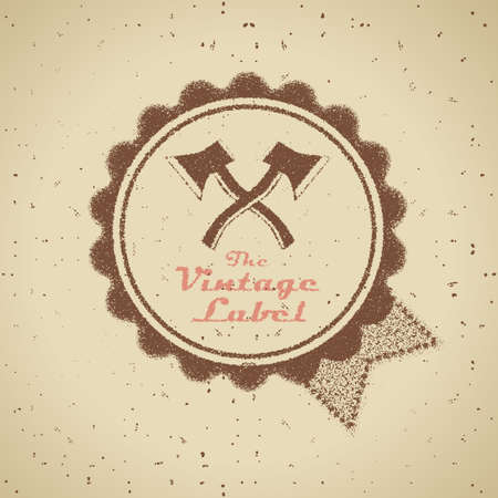 Vintage shopping heraldic label on faded paperのイラスト素材