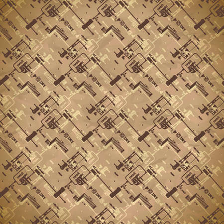Seamless worn textile pattern of equipment and circuits for CCTVのイラスト素材