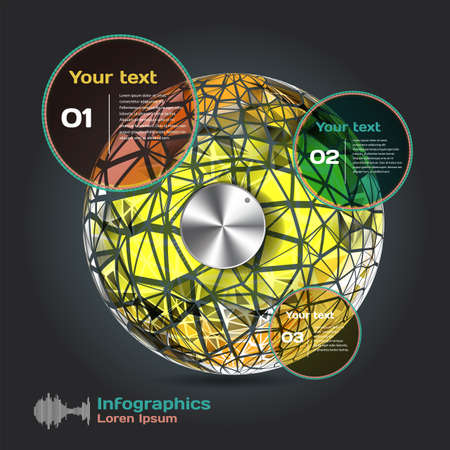 set infographics with dots and lines on a dark background on theme digital technology and internetのイラスト素材