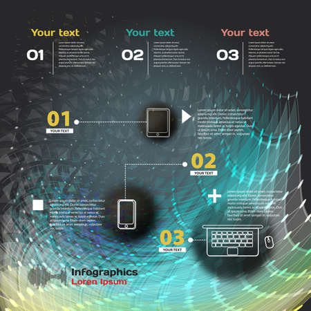 infographics with sound waves on a dark background on theme digital technology and internetのイラスト素材