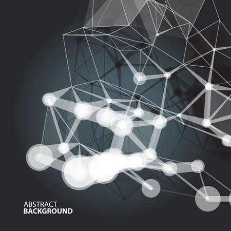 Abstract background with blur dots and lines on theme digital technology and internetのイラスト素材