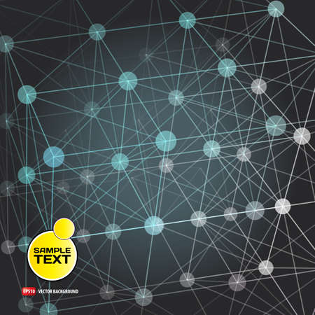 Abstract background with blur dots and lines on theme digital technology and internetのイラスト素材