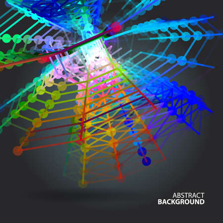 Abstract background with dots and lines on theme digital technology and internetのイラスト素材