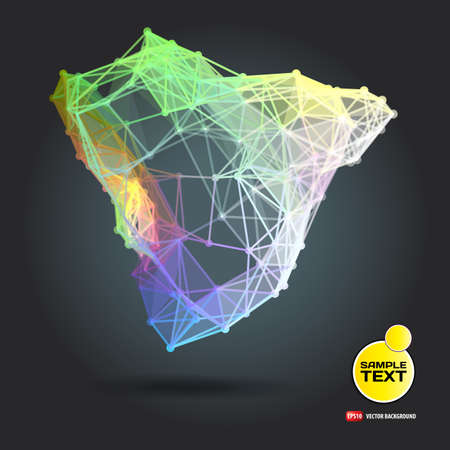 Abstract background with dots and lines on theme digital technology and internetのイラスト素材