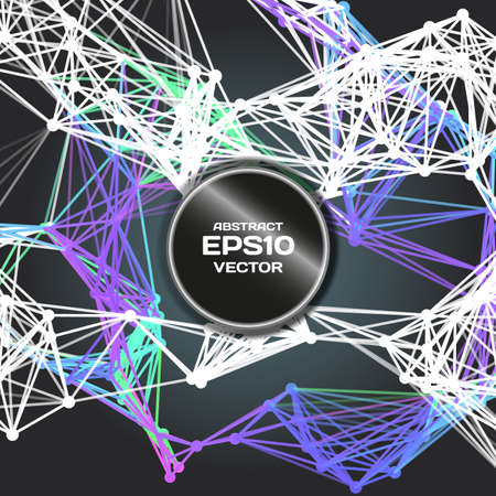 Abstract background with dots and lines on theme digital technology and internetのイラスト素材