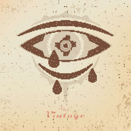 Abstract background with pattern of the eye with space for text vintage styleのイラスト素材