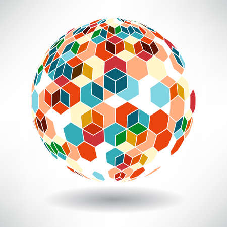 Background of colorful cubes in the shape of balls with space for textのイラスト素材