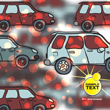 Background of colorful cars with space for textのイラスト素材