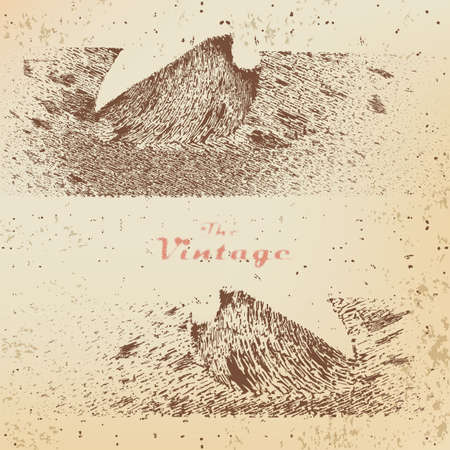 Background ball with shadow engraved dots and spots on faded worn paper in vintage styleのイラスト素材