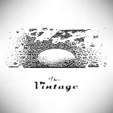 Background ball with shadow engraved dots and spots in vintage styleのイラスト素材