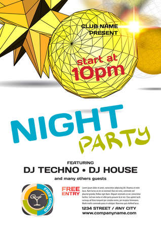 Vector night party invitation space style. のイラスト素材