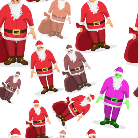 Seamless textile pattern with Santa Clausのイラスト素材