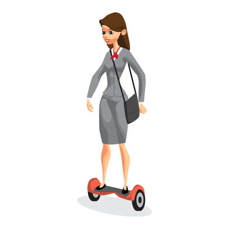 Business woman on a gyroscooter.のイラスト素材