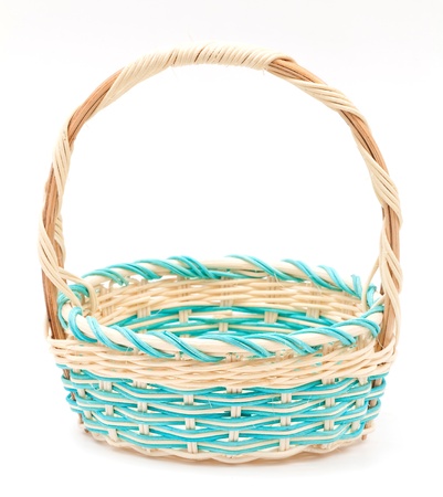 empty basket on white backgroundの写真素材