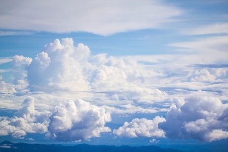 cloud and sky view from a airplaneの写真素材