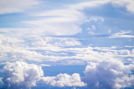 cloud and sky view from a airplaneの写真素材