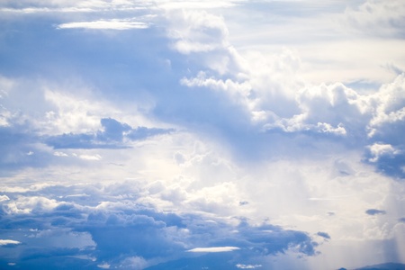 cloud and sky view from a airplaneの写真素材