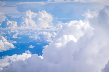 cloud and sky view from a airplaneの写真素材