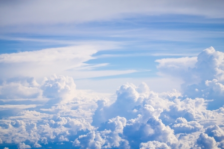 cloud and sky view from a airplaneの写真素材