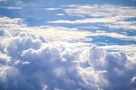cloud and sky view from a airplaneの写真素材