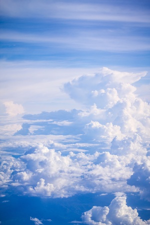 cloud and sky view from a airplaneの写真素材