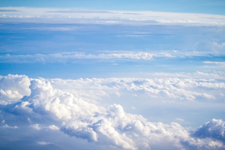 cloud and sky view from a airplaneの写真素材