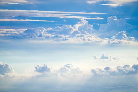cloud and sky view from a airplaneの写真素材