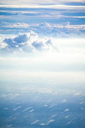cloud and sky view from a airplaneの写真素材