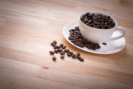 coffee bean in white cupの写真素材