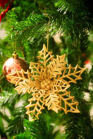 an accessory for decoration on  christmas treeの写真素材