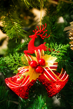 an accessory for decoration on  christmas treeの写真素材