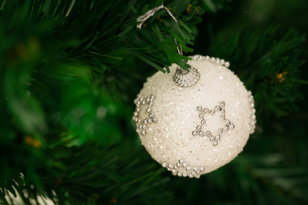 an accessory for decoration on  christmas treeの写真素材