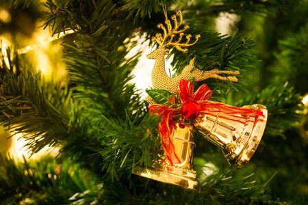 an accessory for decoration on  christmas treeの写真素材