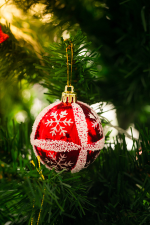 an accessory for decoration on  christmas treeの写真素材