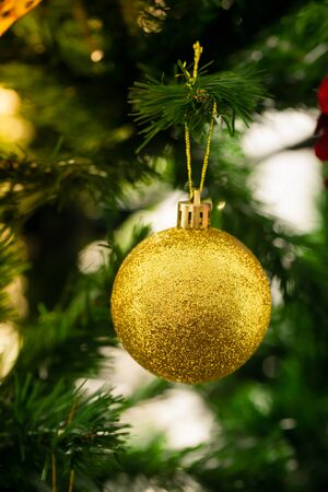 an accessory for decoration on  christmas treeの写真素材
