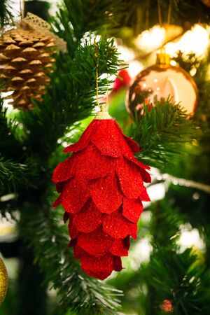 an accessory for decoration on  christmas treeの写真素材
