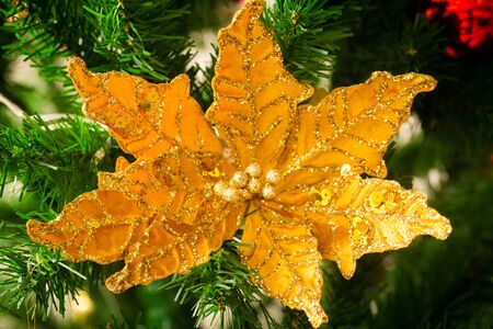 an accessory for decoration on  christmas treeの写真素材