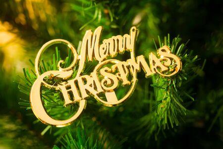 an accessory for decoration on  christmas treeの写真素材