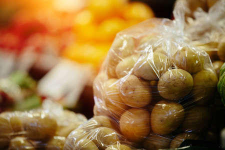 Potatoes at farmer's marketの写真素材