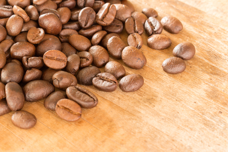Coffee on grunge wooden backgroundの写真素材