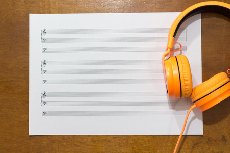 Writing music notes.の写真素材