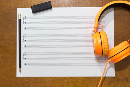 Writing music notes.の写真素材