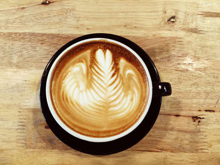 Latte art, a cup of coffee.の素材