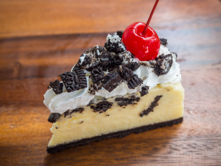 cheese cake made from cookie and creamの写真素材