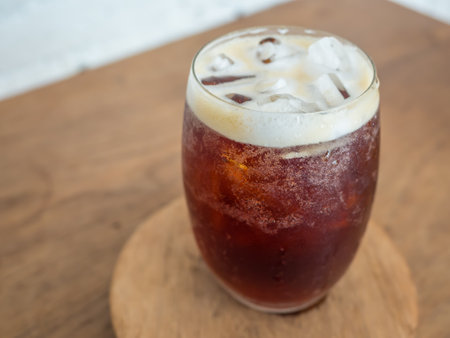 ice coffee made by cold brew method with nitrogenの写真素材