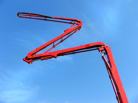 Concrete pump high in the airの写真素材